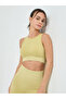 Yellow Tonal Jacquard Low Back Sports Bra and Leggings Set - 3