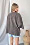 Women's V-Neck Single Button Tencel Fabric Blouse Smoked - Ms0001558 - 5