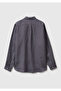 Men's Anthracite 100% Linen Shirt - 2