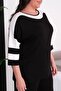 Plus Size Black and White Sporty Stylish Two-Piece Set – Comfortable Fit Casual Combination - 6