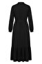 Hakim Collar Belted Viscose Dress 4077-07 Black - 6