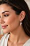 Stainless Steel-Vip Series Zircon Stone Embossed Silver Color Earrings - 3
