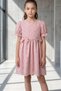 Girl's Watermelon Sleeve Detailed Ribboned Scallop Dress Elb2016 - 3