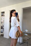 Pleated Shorts Skirt with Lining - White - 4