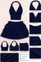 Ashley Sim Detailed Shorts Skirt Blouse Set - 2