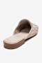 Senia Cream Knitted Genuine Leather Buckle Closed-Front Women's Slippers - 4
