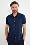 Ribbed Sleeve Layered Slim Fit Shirt - 2