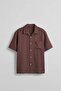 Men's Relaxed Fit Short Sleeve Tencel Shirt with Pockets, Burgundy