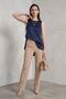 My Fashion Satin Crew Neck Sleeveless Long Blouse - 3