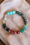 Taurus bracelet (turquoise fluorite blue green red agate lapis lazuli hematite stone) - 5