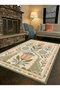 Sdt Pastel Flower Garden Motif Green Background Woven Base Decorative Carpet Sdt1058 - 2