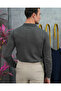 Cotton Lycra Slim Fit Molded Collar Zipper Detailed Knitwear Sweater - 6