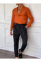 Comfortable Fit Collar Slit Detailed Linen Shirt - 4