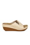 Beige Women's Wedge Heel Slippers