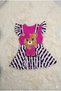 Girl's Teddy Bear Detailed Salopet Dress T-Shirt Set - 3
