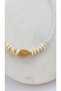 Natural Stone Detailed Ecru Anklet - 2