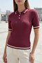 Polo Collar Hair Braided T-Shirt