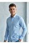 Slim Fit 100% Cotton Men's Linen Shirt Without Pockets Long Sleeve - 2