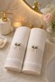 Premium Collection French Guipure Lace 2-Piece Cotton Towel Set 50X90
