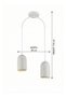 Modern Lighting, Double pendent, Light, Modern Metal White Light Pendent, Siment Color, 30x106 cm, Suitable for bedroom, kitchen, coffee shop, Cement style, Adjustable Height. - 3