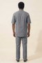Gray Wide Fit 100% Cotton Muslin Fabric Stand Collar Short Sleeve Men's Hajj Umrah Set Casual Daily Wear - 6