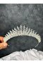 Handcrafted Zircon Stone Bridal Crown Engagement Wedding Hair Accessory - 3