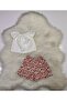 Baby Girl 2-Piece Set Crispy Floral Patterned Shorts & White Madonna Collar Blouse Set