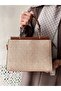 Special Design Textured Leather Look Classic Women's Shoulder Bag (Width 21 Length 28 Depth 14 cm) - 6