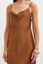Thin Straps and Back Detail Satin Dress - 3