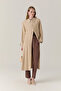 Collar Detailed Buttoned Elegant Beige Giy Çık 0339 - 3