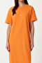Basic Summer Knitted Dress with Slits Lrn0050 Oranj - 5