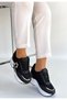 Women's Sneaker Sports Shoes Black Skin Comfortable Daily Wody - 3
