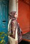 Allure Tulip Patterned Shawl - Dark Dusty Rose-Grey - 4