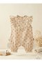 100% Cotton Muslin Baby Romper - Heart Pattern, Floral Detail Summer Baby Outfit - 2