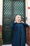 Plus Size Maternity Dress with Fan Shape Stones - 4
