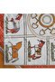 Equestrian Themed Vintage White Beige Scarf 70X70 cm - 3