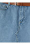 Regular Fit Belted Girls' Jean Skirt - 2