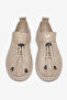 Women's Beige Comfortable Fit Stone Detailed Lace-Up Loafer - 3