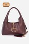 Nora Genuine Suede Shoulder Bag with Metal Buckle