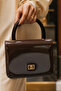 Women's Dark Brown Patent Leather Mini Box Handbag with Side Cross Strap and Handle Modern Stylish Women's Bags - 7