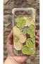 Tecno Spark Slim Compatible Green Floral Patterned Transparent Shock-Absorbing Camera Protected Clear Case - 2