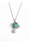 Women's Silver Color Steel Chain Planet Star Necklace with Pearlescent Look Stones, Stylish Gift
