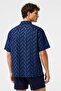 Men's Relaxed Fit Navy Shirt Loose Cut Men's Short Sleeve Shirt Navy Blue - 2