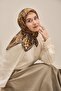 وشاح حريري من التويل بلون القهوة الحامضة والبرتقالي 90x90