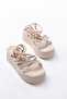 Zri̇n-1010 Premium Beige Ankle Strap Women's Sandals - 5
