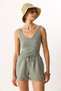 Women's Nikki 100% Linen Shorts with Elastic Waist - Nile Green - 6
