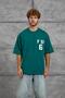 Men's T-Shirt F61 Print Green Oversize Printed Crew Neck Cotton