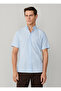Blue Pure Cotton Men Premium Shirt - 4