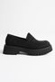 Women's Daily Black Suede Loafer Shoes Fs10Ms02C