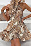 Women's Off-Shoulder Patterned Short Single Jersey Dress - 2